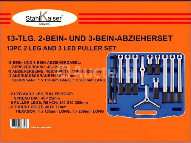 Trekker set, 2 en 3 armig, 13-dlg inwendig en uitwendig - afbeelding 2 van  2
