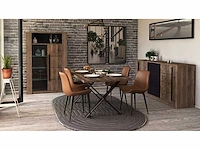 Trendy 2 deuren & 9 planken houten display kast - industriële stijl - afbeelding 1 van  7