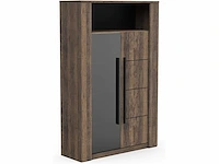 Trendy 2 deuren & 9 planken houten display kast - industriële stijl - afbeelding 2 van  7