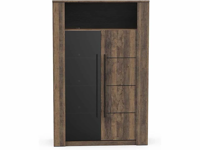 Trendy 2 deuren & 9 planken houten display kast - industriële stijl - afbeelding 3 van  7