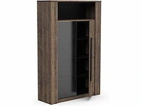 Trendy 2 deuren & 9 planken houten display kast - industriële stijl - afbeelding 4 van  7