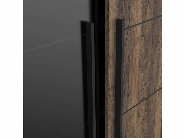 Trendy 2 deuren & 9 planken houten display kast - industriële stijl - afbeelding 6 van  7