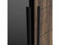 Trendy 2 deuren & 9 planken houten display kast - industriële stijl - afbeelding 6 van  7