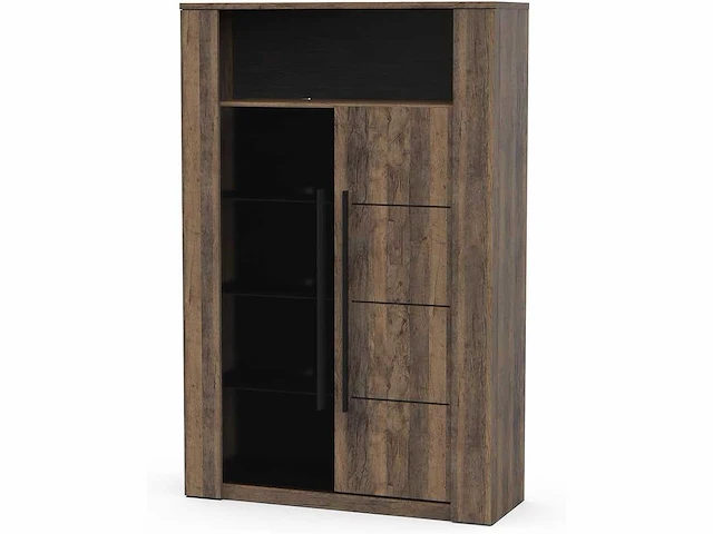 Trendy 2 deuren & 9 planken houten display kast - industriële stijl - afbeelding 7 van  7