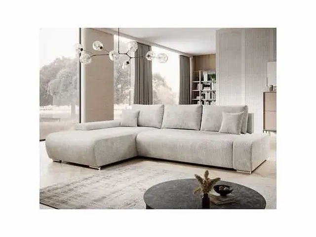 Trendy en comfortabele bank met corduroy stof - afbeelding 1 van  5
