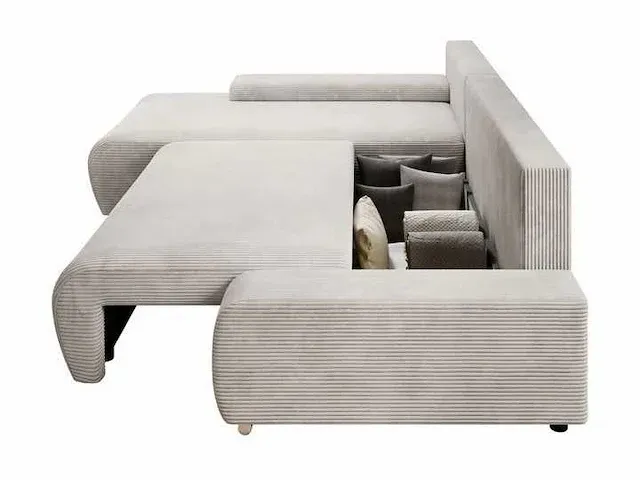 Trendy en comfortabele bank met corduroy stof - afbeelding 3 van  5