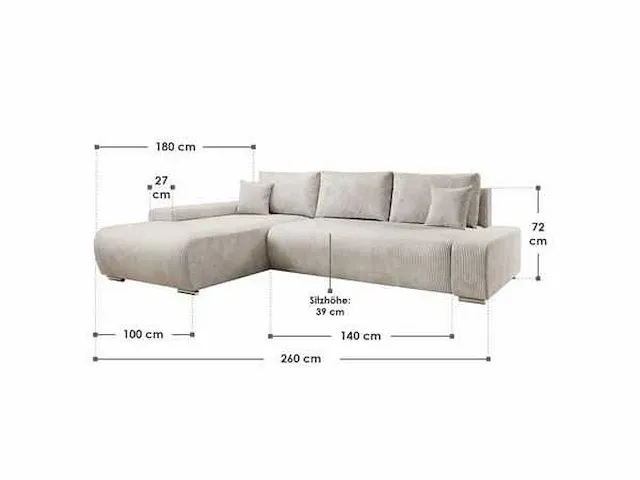 Trendy en comfortabele bank met corduroy stof - afbeelding 4 van  5