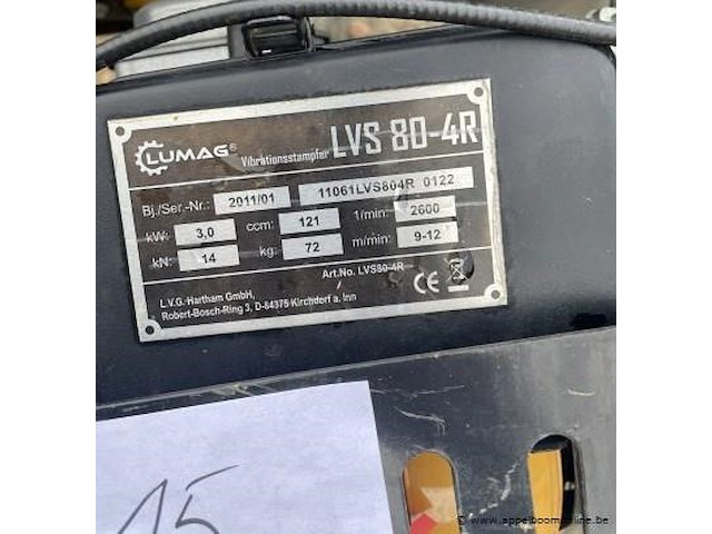 Trilstamper lumag, lvs 80-4r, bj 2011, werking niet gekend - afbeelding 4 van  4