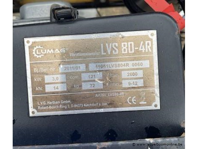 Trilstamper lumag, lvs 80-4r, bj 2011, werking niet gekend - afbeelding 4 van  4