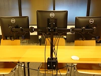 Triple monitor arm mount, with 3x 17" dell monitor - afbeelding 2 van  2