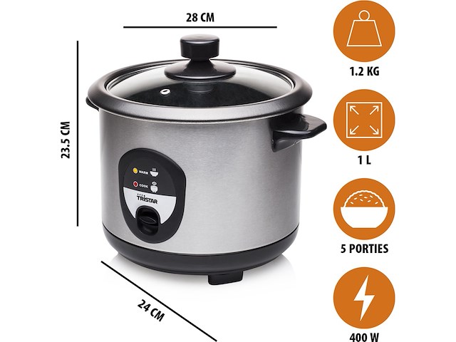 Tristar - rice cooker - 1 l - afbeelding 2 van  5
