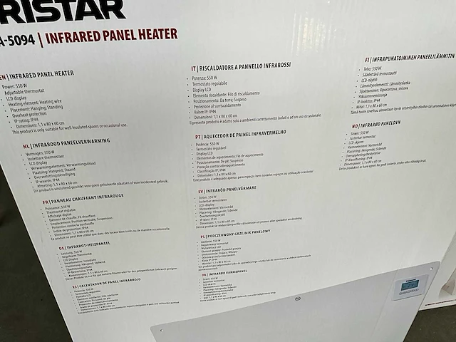 Tristar diverse infrarood paneel verwarmingen (3x) - afbeelding 6 van  11