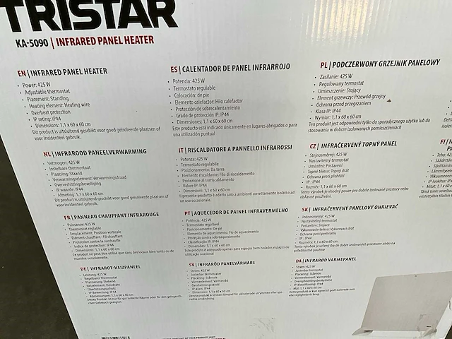 Tristar diverse infrarood paneel verwarmingen (3x) - afbeelding 11 van  11