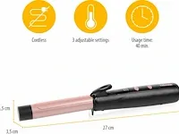 Tristar hd-2502 draadloze krultang – gebruikstijd van 40 minuten – ideaal voor onderweg - zwart rose - cordless range - afbeelding 1 van  2