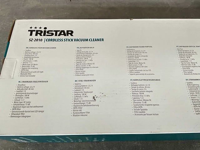 Tristar sz-2010 snoerloze steelstofzuiger (2x) - afbeelding 3 van  4