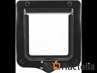 Trixie - 4-weg kattenluik - inclusief tunnelstuk - zwart - 20x22 cm - afbeelding 2 van  2