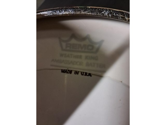 Trommel fanfare met riem en opbergbakmetaal (goede staat) metaal ø35 - afbeelding 2 van  7