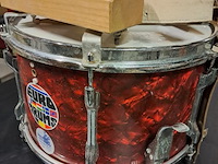Trommel fanfare met riem en opbergbakmetaal (goede staat) metaal ø35 - afbeelding 4 van  7