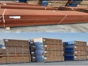 Tropisch hout, eiken balken & planken - stockopruiming - markegem - 26/03/2024