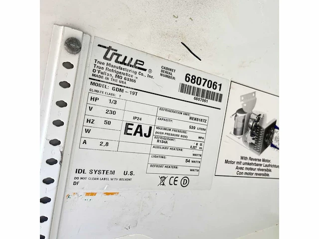 True gdm-19t frisdranken koelvitrine - afbeelding 11 van  11