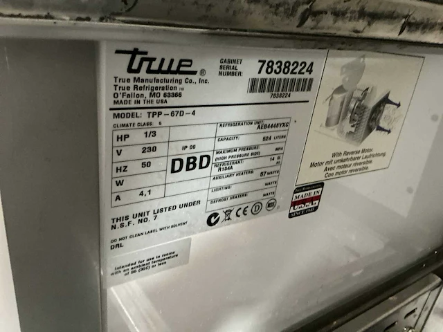 True ttp-670-4 gekoelde tafel met saladette - afbeelding 9 van  9