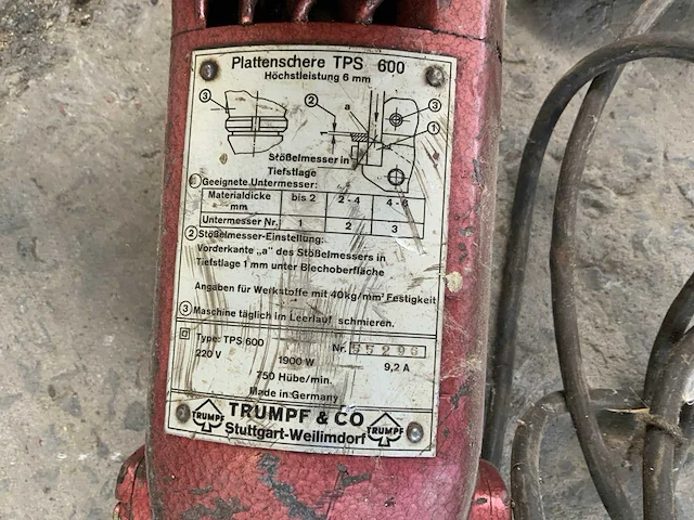 Trumpf tps 600 plaatschaar - afbeelding 8 van  9
