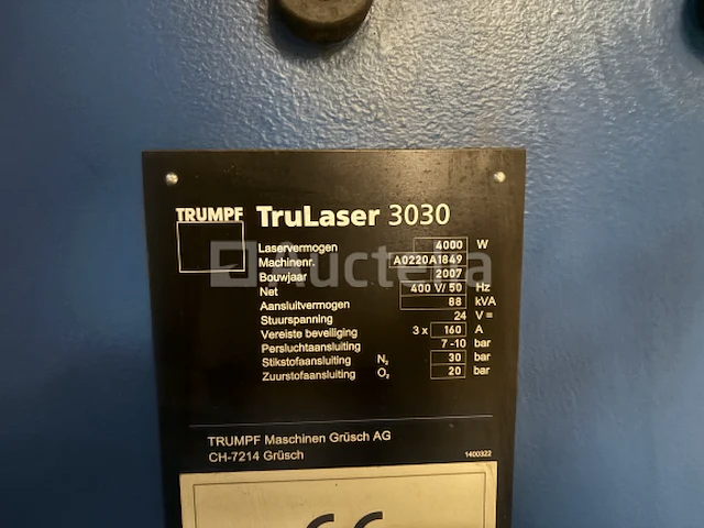 Trumpf trulaser 3030de lasersnijmachine - afbeelding 14 van  40