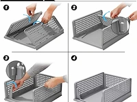 Tuevob opvouwbare plastic opbergkisten (set van 4) - afbeelding 4 van  4