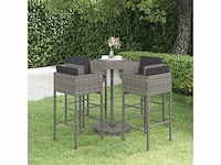 Tuin bar set 5-delig en kussens gevlochten hars grijs