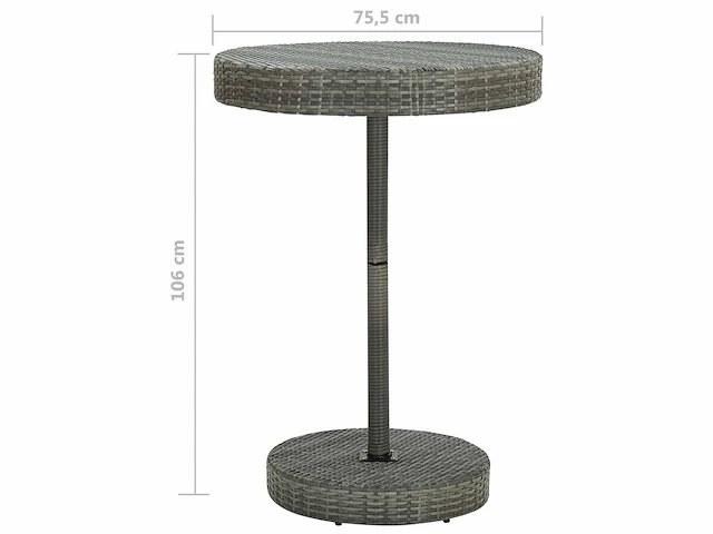 Tuin bar set 5-delig en kussens gevlochten hars grijs - afbeelding 7 van  7