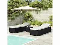 Tuin lounge stoelen theetafel 3 stuks gevlochten hars zwart