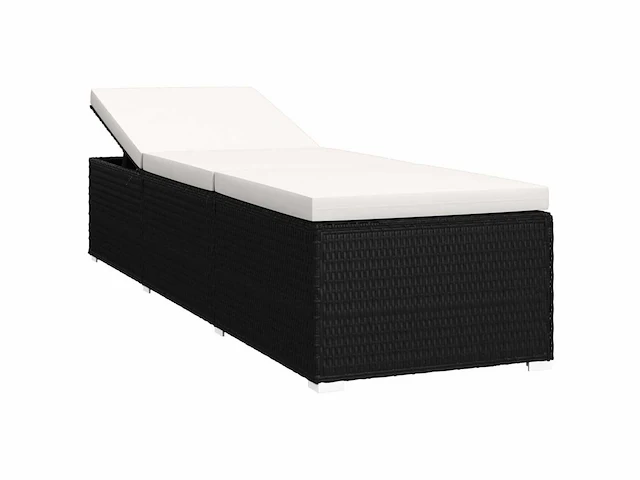 Tuin lounge stoelen theetafel 3 stuks gevlochten hars zwart - afbeelding 4 van  7