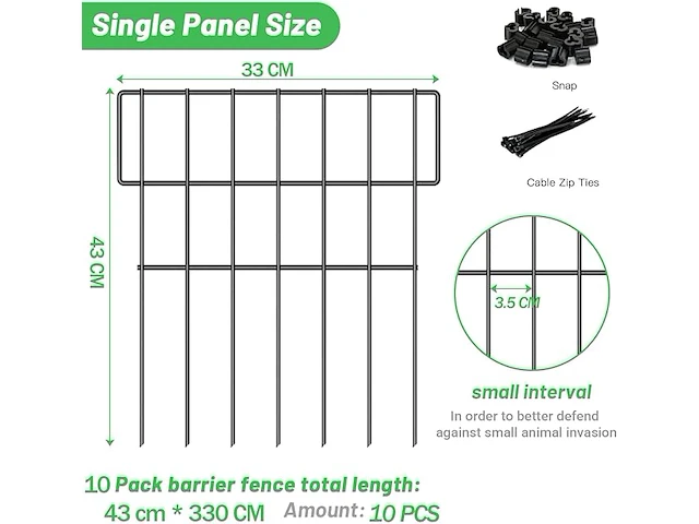 Tuin metalen hek 10 stuks - afbeelding 2 van  3