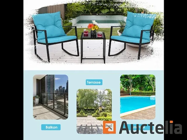 Tuin meubilair set 3 stukken, tafel en 2 stoelen - afbeelding 6 van  8