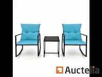 Tuin meubilair set 3 stukken, tafel en 2 stoelen - afbeelding 7 van  8