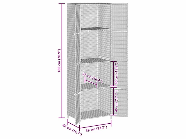 Tuin opbergkast - zwart - afbeelding 8 van  8