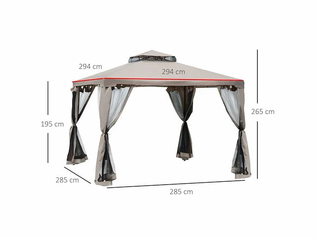 Tuin prieel barnum tuinpaviljoen 3 x 3 - afbeelding 4 van  6