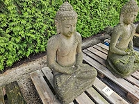 Tuinbeeld balinese buddha zittend lavasteen h100cm - afbeelding 3 van  4