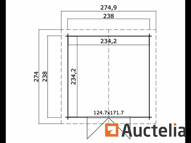 Tuinchalet 238 x 238 cm, naturel - afbeelding 1 van  4