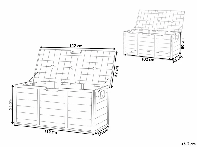 Tuindoos 112 x 50 cm grijs en bruin - afbeelding 7 van  12