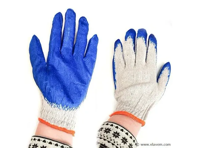 Tuinhandschoenen, blauw, uni 12 paar - afbeelding 1 van  1