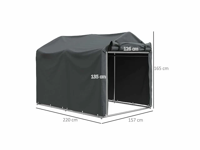 Tuinhuis 2 x 1,6 x 1,65 m fietsenstalling voor buiten - afbeelding 4 van  6