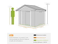 Tuinhuisje 2,5 m² - gereedschapsberging met fundering - afbeelding 3 van  6