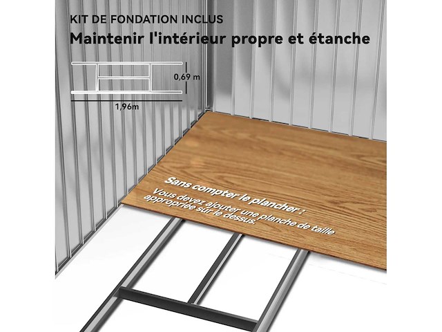 Tuinhuisje 2,5 m² - gereedschapsberging met fundering - afbeelding 6 van  6