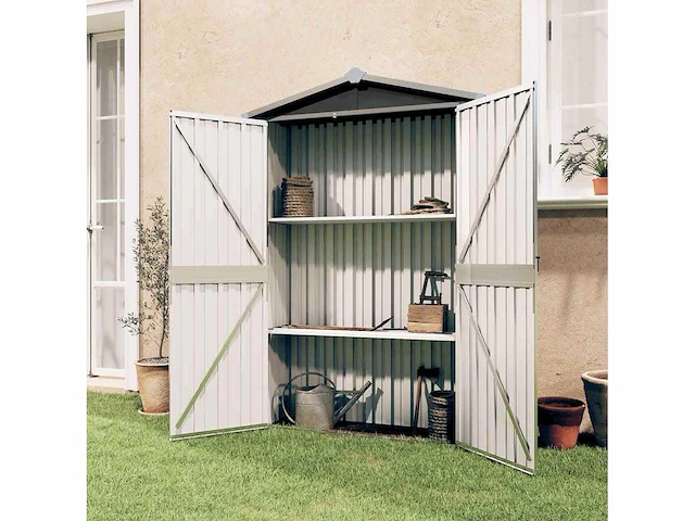 Tuinhuisje antraciet 116x45x175 cm gegalvaniseerd staal - afbeelding 1 van  6