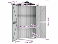 Tuinhuisje antraciet 116x45x175 cm gegalvaniseerd staal - afbeelding 6 van  6