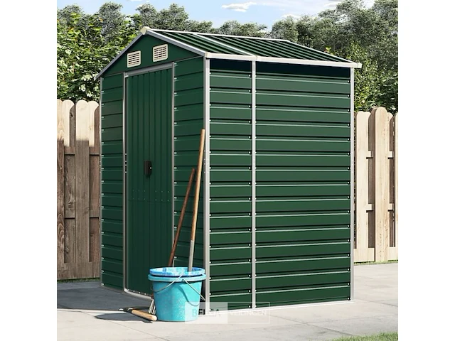 Tuinhuisje groen gegalvaniseerd staal afm ± 191x130x193 - afbeelding 2 van  9