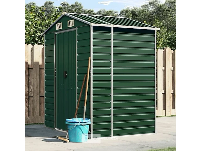 Tuinhuisje groen gegalvaniseerd staal afm ± 191x130x193 - afbeelding 2 van  9