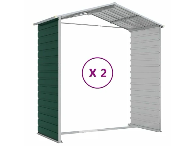 Tuinhuisje groen gegalvaniseerd staal afm ± 191x215x193 - afbeelding 10 van  10