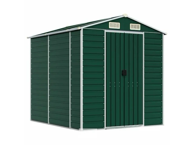 Tuinhuisje groen gegalvaniseerd staal afm ± 191x215x198 - afbeelding 1 van  10
